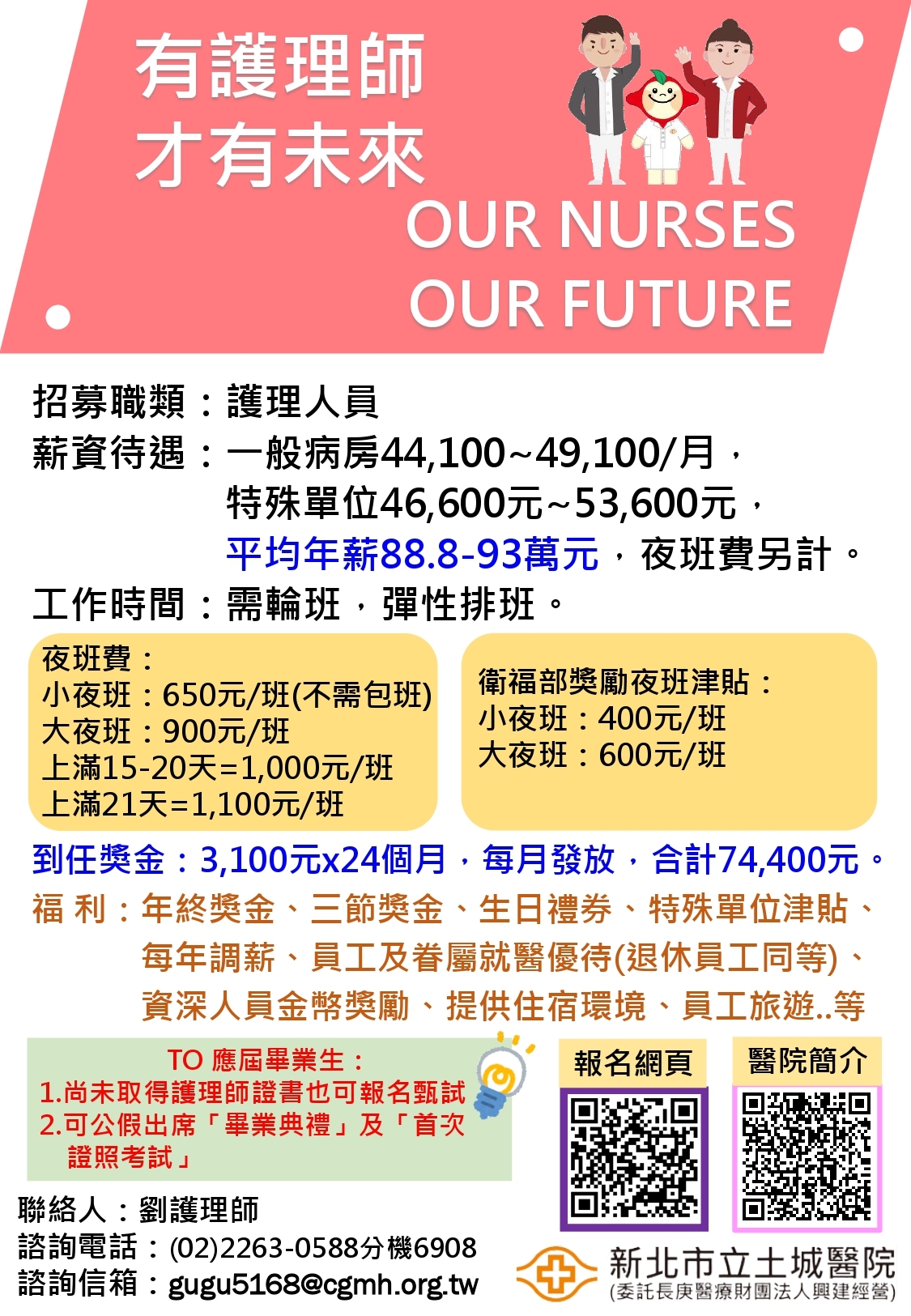 新北市立土城醫院招募護理人員